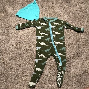 Kickee pants zip footie with hat